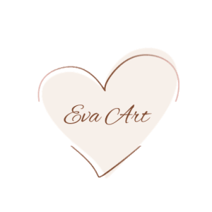 Aceasta poza descrie sigla afacerii handmade cu lut polimeric eva art - Atelier de cadouri personalizate si obiecte de colecție lucrate in serii mici sau in unic exemplar