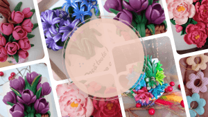 imaginea repezinta cani cu flori realizate handmade din lut polimeric se pot colectiona sau oferi cadou la evenimente sepciale cum ar fi zilele de nastere