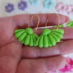 floare verde fimo cercei usori
