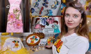 poza cu creatoarea de la Eva art si cateva produse.