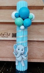 lumanari-botez-baiat-cu-baloane-albastre-si-decorata-cu-elefant-handmade