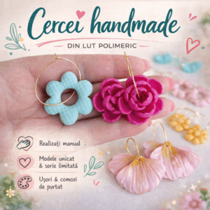 cercei handmade deosebiti cu flori