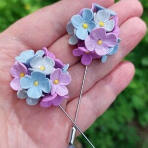 Broșă Tip Ac cu Buchet de Flori de Liliac (1buc)