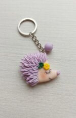 Breloc Handmade Arici Mov cu Floare