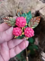 brosa handmade pin lung zmeura
