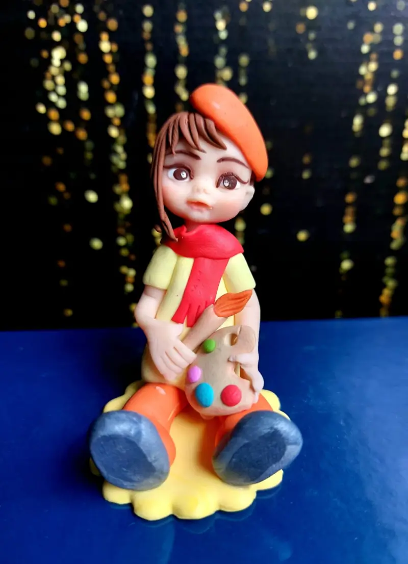 figurina pentru tort de un an pictorita