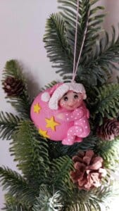 glob primul Craciun bebe fetita